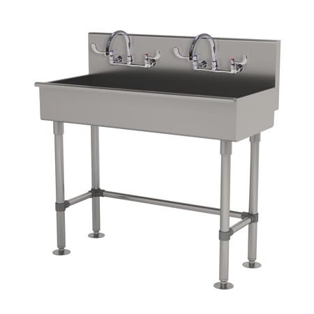 Advance Tabco 2 Stat 16 Ga. 304 SS ADA Floor Mt Square Corner Sink - Faucet Included 19-FM-40-ADA-F